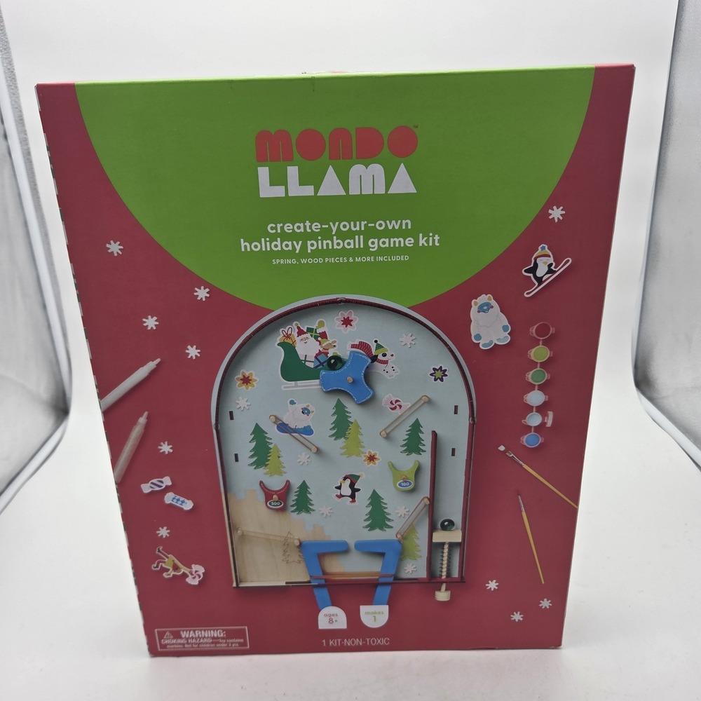 Mondo Llama Create-your-own Holiday Pinball Game Kit NEW